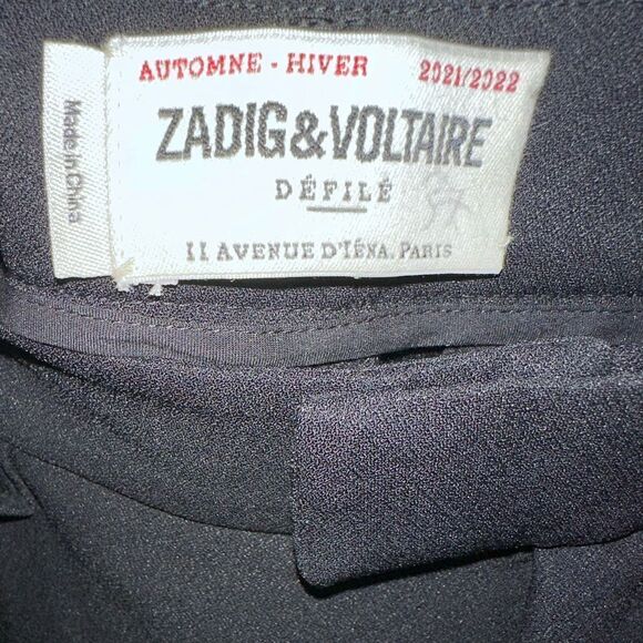 Zadig & Voltaire | Prune Crepe Pants Size 40 / Large in Black - Picture 8 of 15